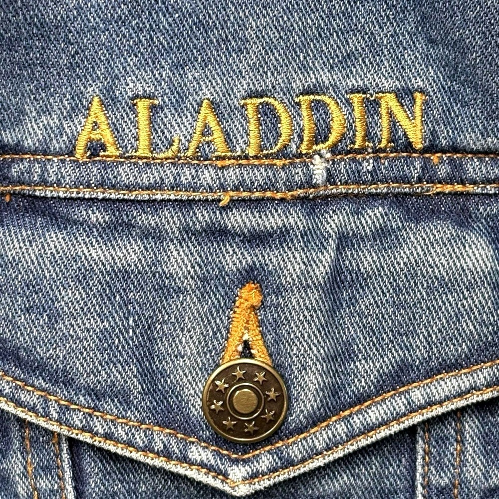 Vintage Aladdin Las‎ Vegas Hotel Casino Denim Jacket XXL Blue Genie Lamp Trucker - Picture 8 of 12